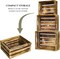 Wooden Crates Set of 3 - Large Rustic Wood Nesting Crates for Decoration, Display, Storage Boxes brown wooden crates farmers market deco wooden crates (Brown)